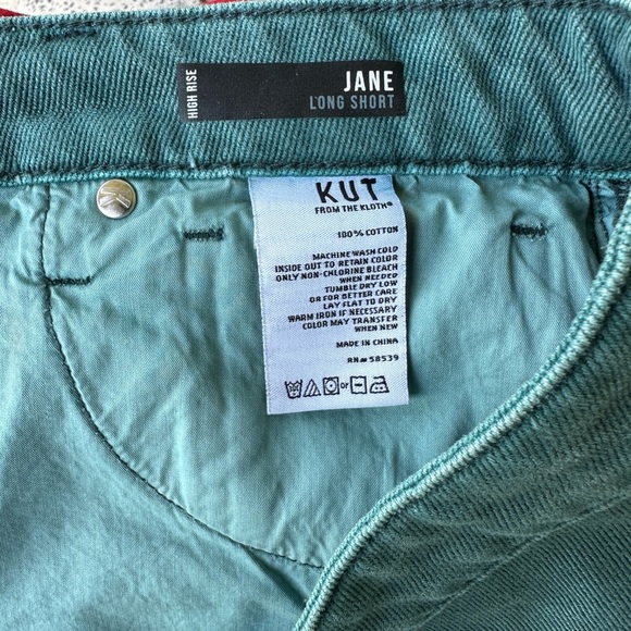 Kut from the Kloth Teal Distressed Jean Shorts - Picture 2 of 6